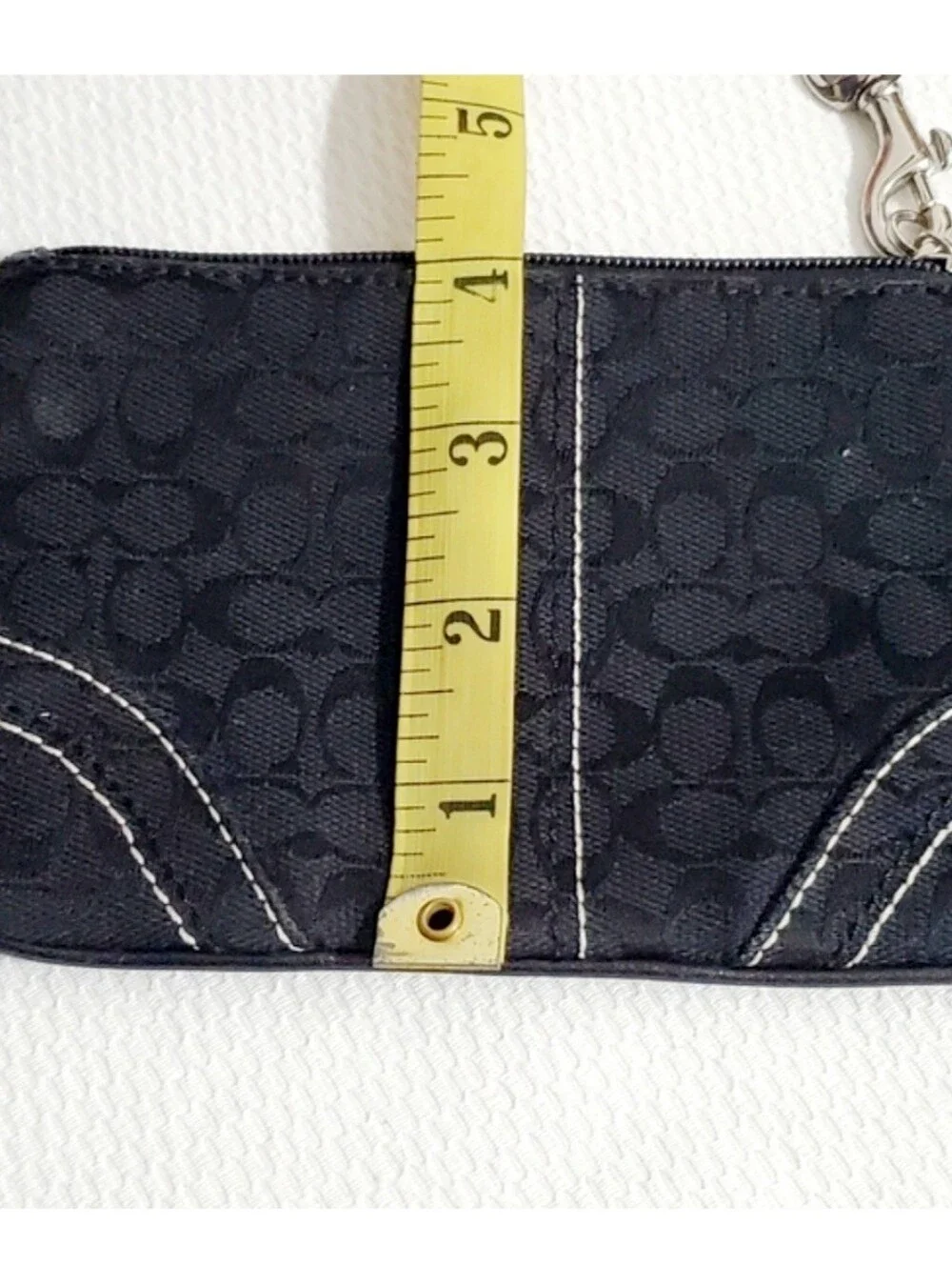 Coach Y2K Black Signature Canvas Wristlet with Silver Hardware And Two Hangtags